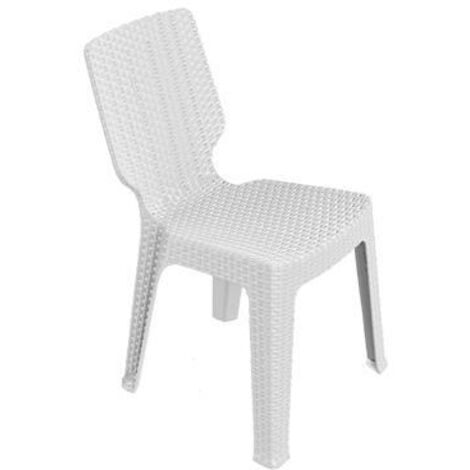 Sedia in Resina Effetto Rattan Keter T-Chiar Bianca