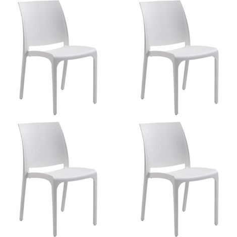 Sedia in resina impilabile made in Italy design per interno esterno SOFIA Bianca 4 pz