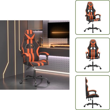 Sedia in similpelle - vidaXL Sedia da Gaming Nero e Arancione in Similpelle - Sedia reclinabile