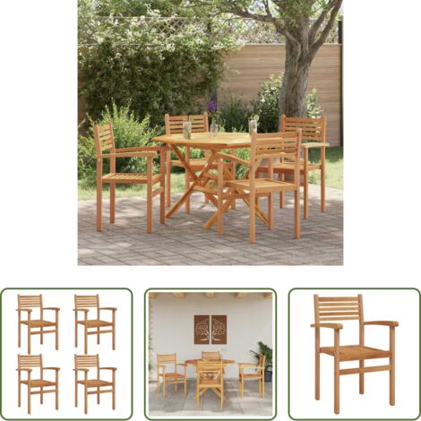 Sedia in teak - Sedia 4 pcs Marrone 56 x 55 x 90.5 cm Legno di teak solido
