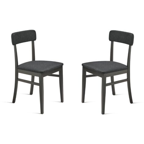 Sedia in tessuto Antracite con struttura in legno LIPSIA 2 sedie