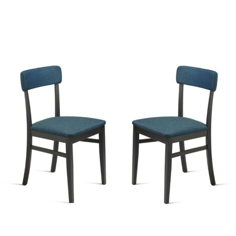 Sedia in tessuto Blu con struttura in legno LIPSIA 2 sedie