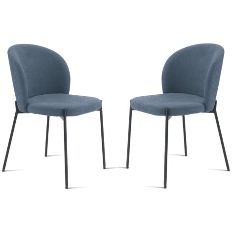 Sedia in tessuto Blu con struttura in metallo MEGGIE 2 sedie