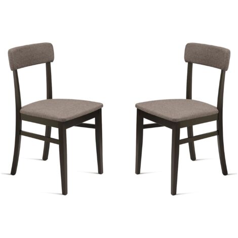 Sedia in tessuto Caffe'latte con struttura in legno LIPSIA 2 sedie
