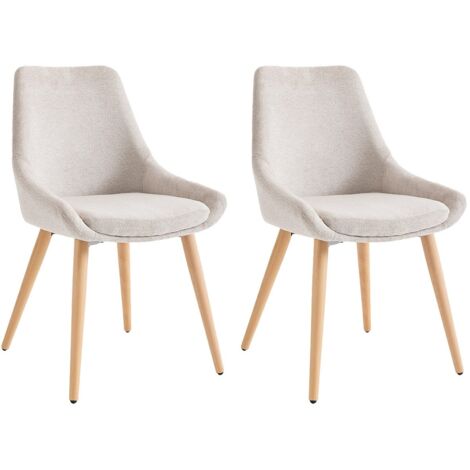Sedia in Tessuto e Faggio Beige - Lotto di 2 - MASURIE