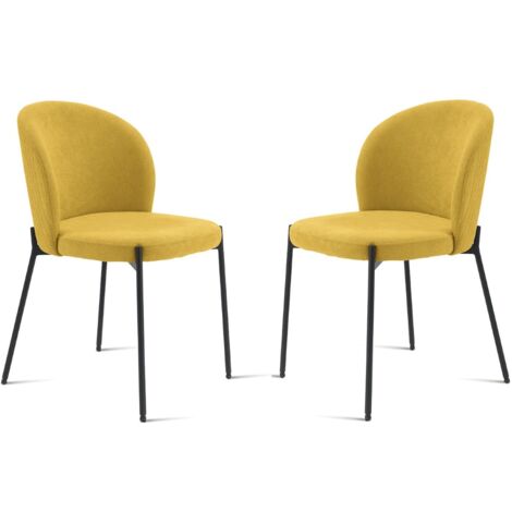 Sedia in tessuto Giallo con struttura in metallo MEGGIE 2 sedie