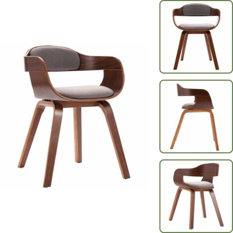 Sedia in tessuto - vidaXL Sedia da Pranzo Grigio Talpa in Legno Piegato e Tessuto - Sedia ergonomica