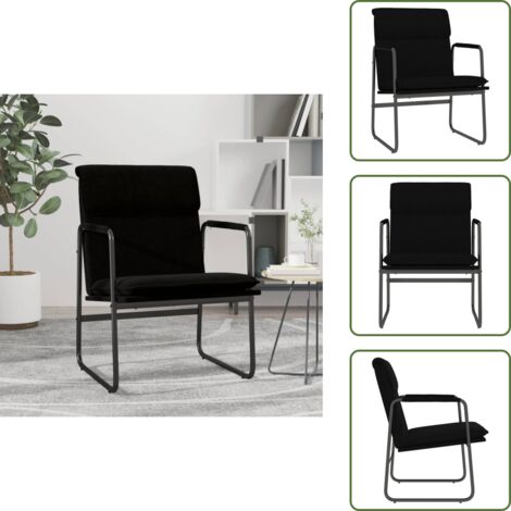 Sedia in tessuto - vidaXL Sedia Lounge Nera 55x64x80 cm in Tessuto - Sedia imbottita