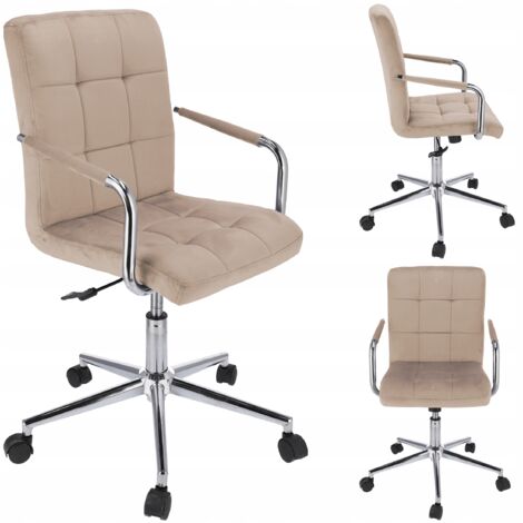 Sedia in velluto beige QUATRO