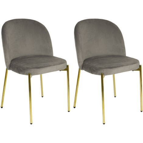 Sedia in Velluto con Gambe Oro Chiara Sedie in Metallo Dorato Poltroncina con Seduta Imbottita per Sala da Pranzo Salotto Soggiorno Design Moderno 2 SEDIE CHIARA TORTORA / ORO