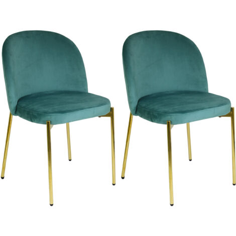 Sedia in Velluto con Gambe Oro Chiara Sedie in Metallo Dorato Poltroncina con Seduta Imbottita per Sala da Pranzo Salotto Soggiorno Design Moderno 2 SEDIE CHIARA VERDE ACQUA / ORO