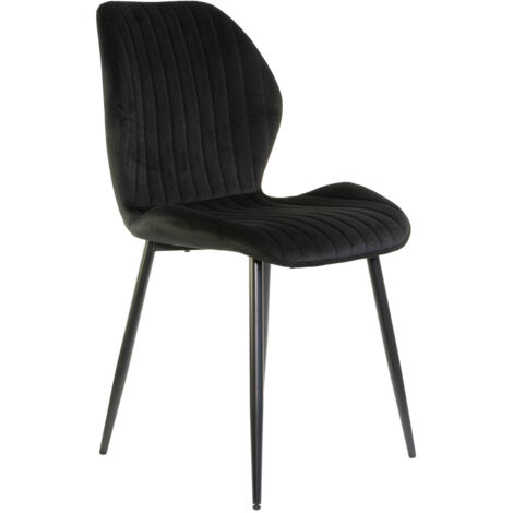 Sedia in Velluto con Struttura in Metallo Nero e Seduta Imbottita Ravello, Poltroncina di Design Moderno ed Ergonomico per Casa, Ufficio, Sala da Pranzo 1 Sedia