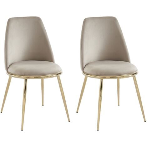 PASCAL MORABITO Sedia in Velluto e Metallo dorato Beige - Lotto di 2 - NEBINA