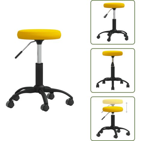 Sedia in velluto - vidaXL Sedia da Pranzo Giallo Senape in Velluto - Sedia con ruote