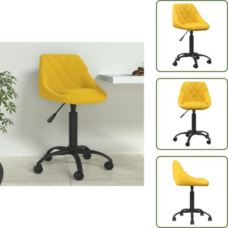 Sedia in velluto - vidaXL Sedia da Pranzo Giallo Senape in Velluto - Sedia regolabile