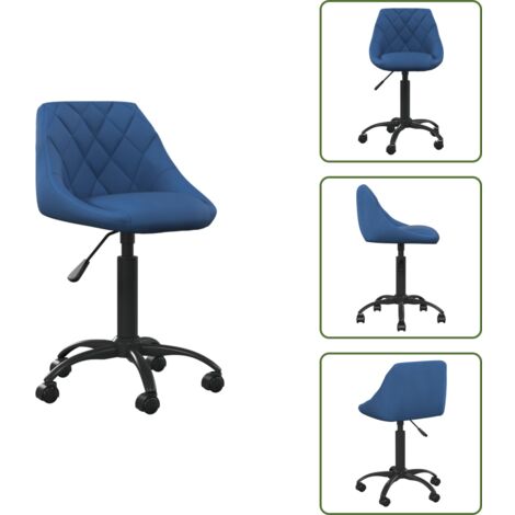 Sedia in velluto - vidaXL Sedia da Ufficio Blu in Velluto - Sedia in acciaio