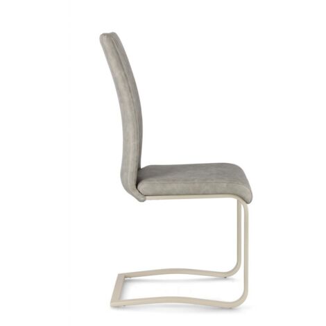 Sedia Interno Kenneth in Ecopelle Colore Tortora