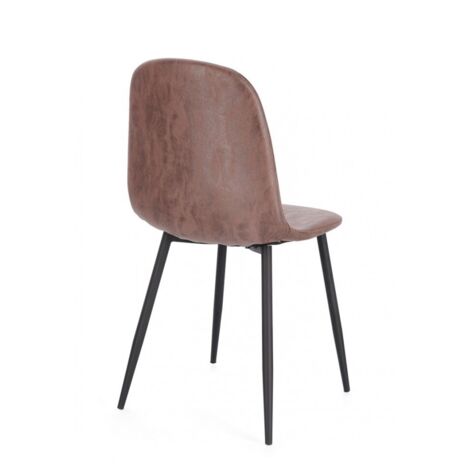 Sedia "Irelia" con struttura seduta e schienale in compensato, per arredo interno 52,5 x 42,5 x h 90 cm -Cognac / Confezione da 1 pezzo