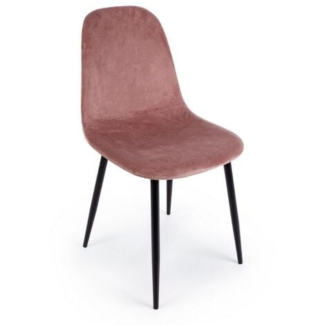 Sedia "Irelia" con struttura seduta e schienale in velluto, per arredo interno 52,5 x 42,5 x h 90 cm -Grigio Scuro / Confezione da 1 pezzo