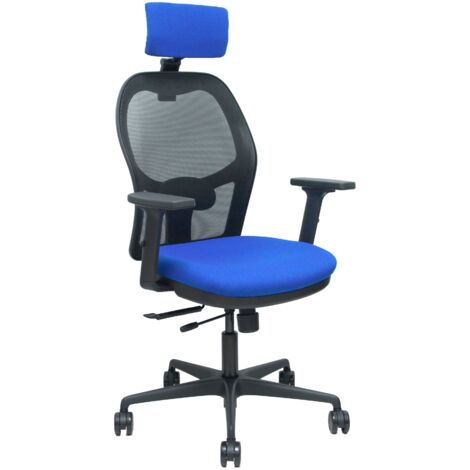 Sedia Jorquera traslack maglia nera seduta nera braccioli blu bali 2D poggiatesta regolabile