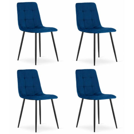 Sedia KARA - velluto blu navy x 4