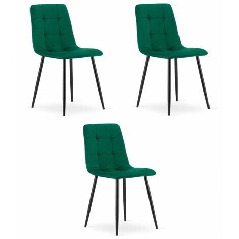 Sedia KARA - velluto verde scuro x 3