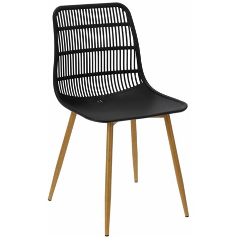 SEDIA Klaus IN PLASTICA, nera, BASE IN METALLO impiallacciato