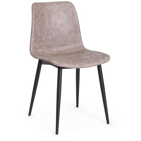 SEDIA KYRA NERO PU BEIGE VINTAGE