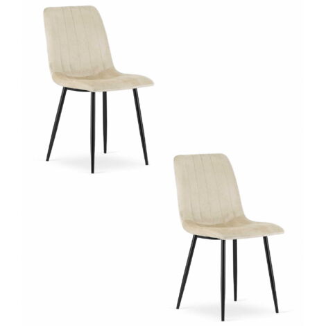 Sedia LAVA - velluto beige freddo x 2