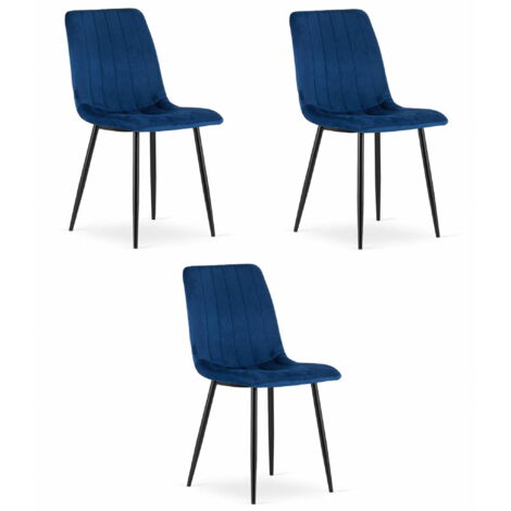 Sedia LAVA - velluto blu navy x 3