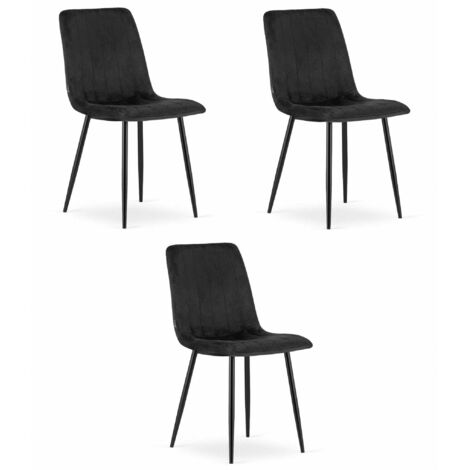 Sedia LAVA - velluto nero x 3