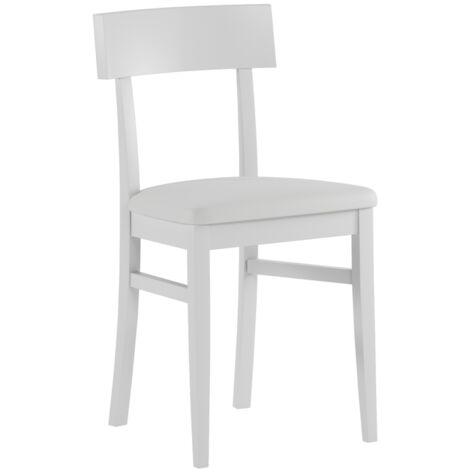 Sedia Legno e Pu Bianco Monaco