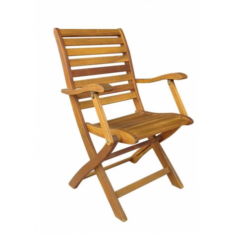 SEDIA LEGNO PIEGHEVOLE CON  BRACCIOLI CM 56X60X90 - 2 pezzi