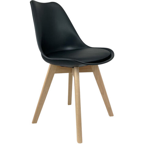 SEDIA LELIA PP/PU 48X57X81 Nero/Naturale - 1 Sedia