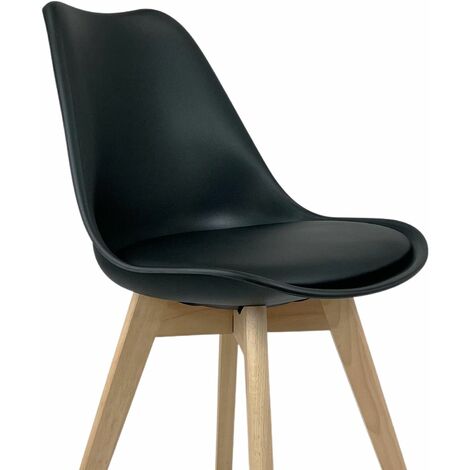 SEDIA LELIA PP/PU 48X57X81 Nero/Naturale - 4 Sedie
