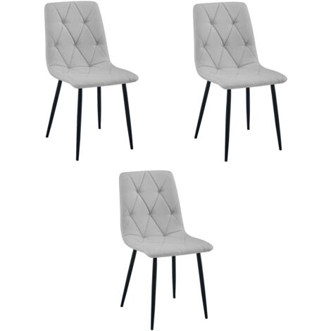 Sedia LIBRA - tessuto grigio chiaro / gambe nere x 3