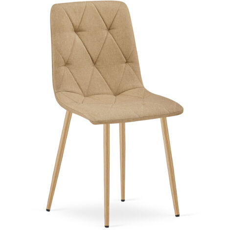 Sedia LIBRA - tessuto marrone / gambe color legno x 1