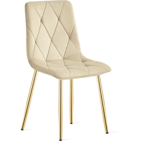 Sedia LIBRA - velluto beige chiaro / gambe dorate x 1