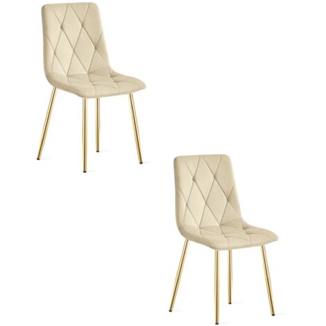 Sedia LIBRA - velluto beige chiaro / gambe dorate x 2