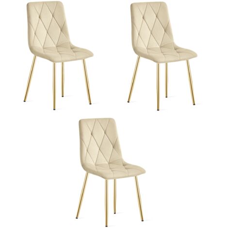 Sedia LIBRA - velluto beige chiaro / gambe dorate x 3