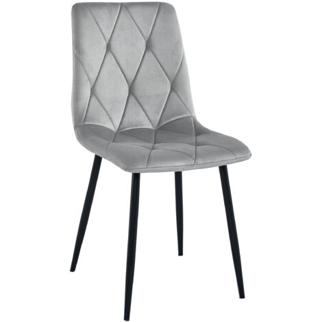 Sedia LIBRA - velluto grigio argento / gambe nere x 1
