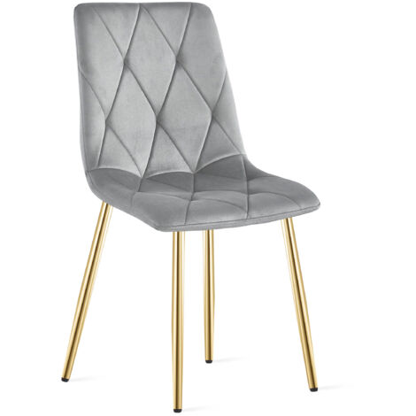 Sedia LIBRA - velluto grigio chiaro / gambe dorate x 1