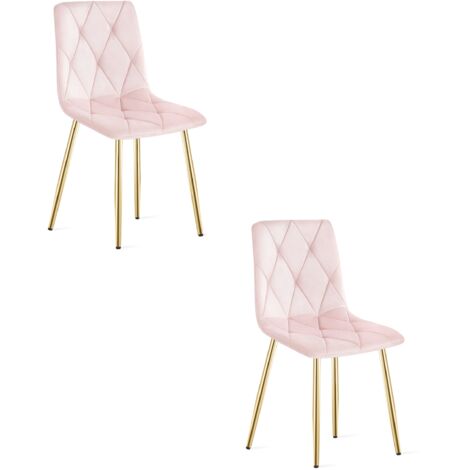 Sedia LIBRA - velluto rosa chiaro / gambe color legno x 2