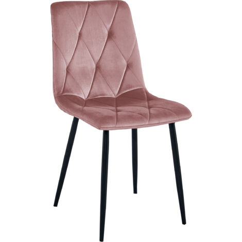 Sedia LIBRA - velluto rosa / gambe nere x 1