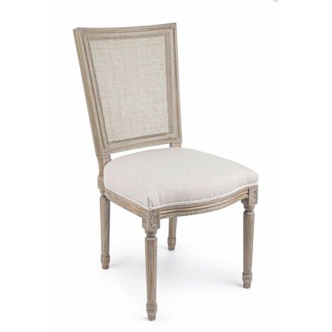 Sedia Liliane con struttura in legno di frassino, con cuscino da 48 x 65 x h 96 cm -Confezione da 4 pezzi