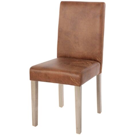 Sedia Littau tessuto soggiorno cucina sala da pranzo effetto scamosciato 43x56x90cm piedi color rovere