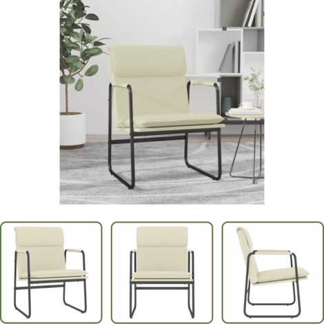 Sedia lounge -  Sedia Lounge Crema 55x64x80 cm in Similpelle