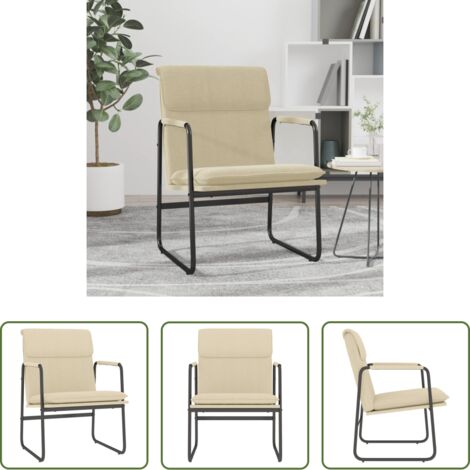 Sedia lounge -  Sedia Lounge Crema 55x64x80 cm in Tessuto