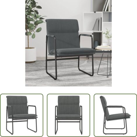 Sedia lounge -  Sedia Lounge Grigio Scuro 55x64x80 cm in Tessuto