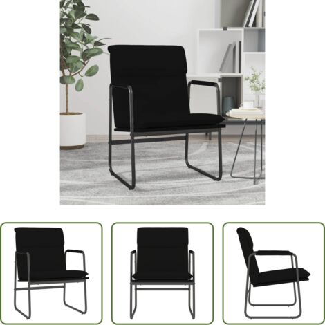 Sedia lounge -  Sedia Lounge Nera 55x64x80 cm in Similpelle